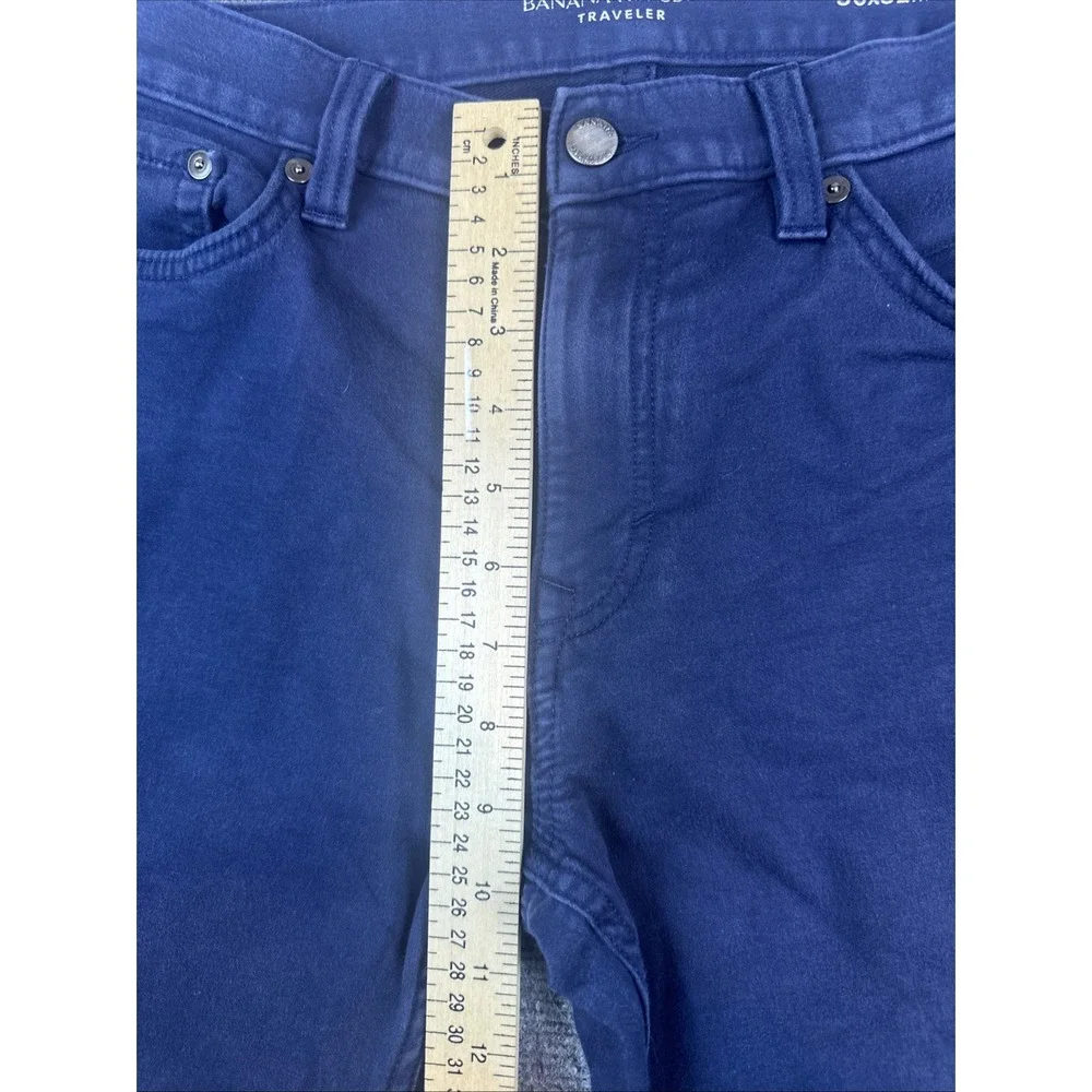 Banana Republic Traveler Pants Mens 30x32 Slim Fit Blue‎ Chino 5-Pocket Cotton